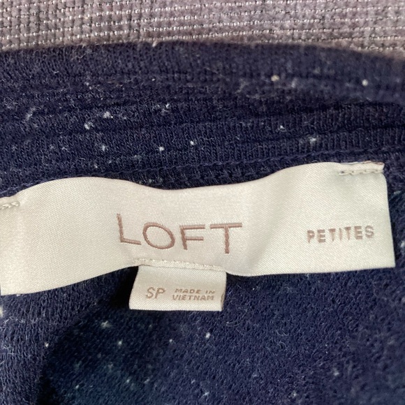 Loft Petite Small Marled Navy Blue Sweater Dress - Picture 4 of 4